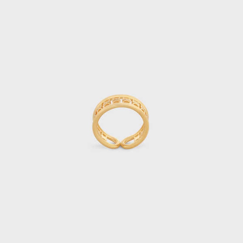 Gold Celine Triomphe Multi in Brass with Gold Finish Rings | CL-592188