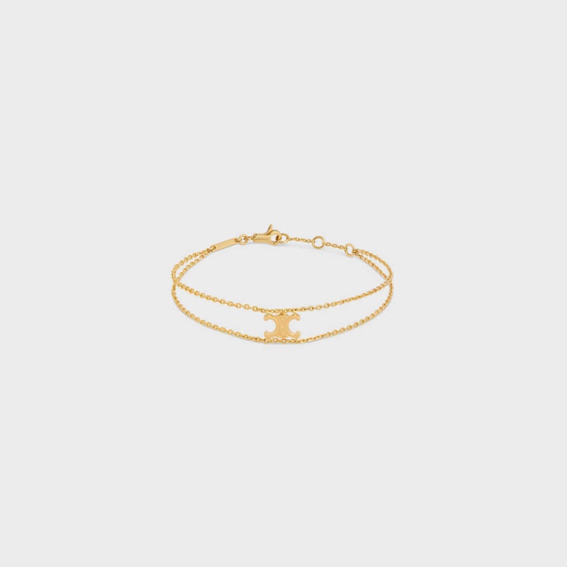 Gold Celine Triomphe Suspended in Brass with Gold Finish Bracelets | CL-592208