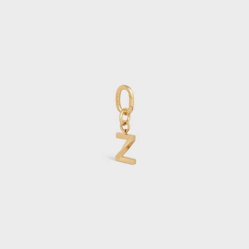 Gold Celine Z CHARM in Brass Leather Goods Accessories | CL-592945