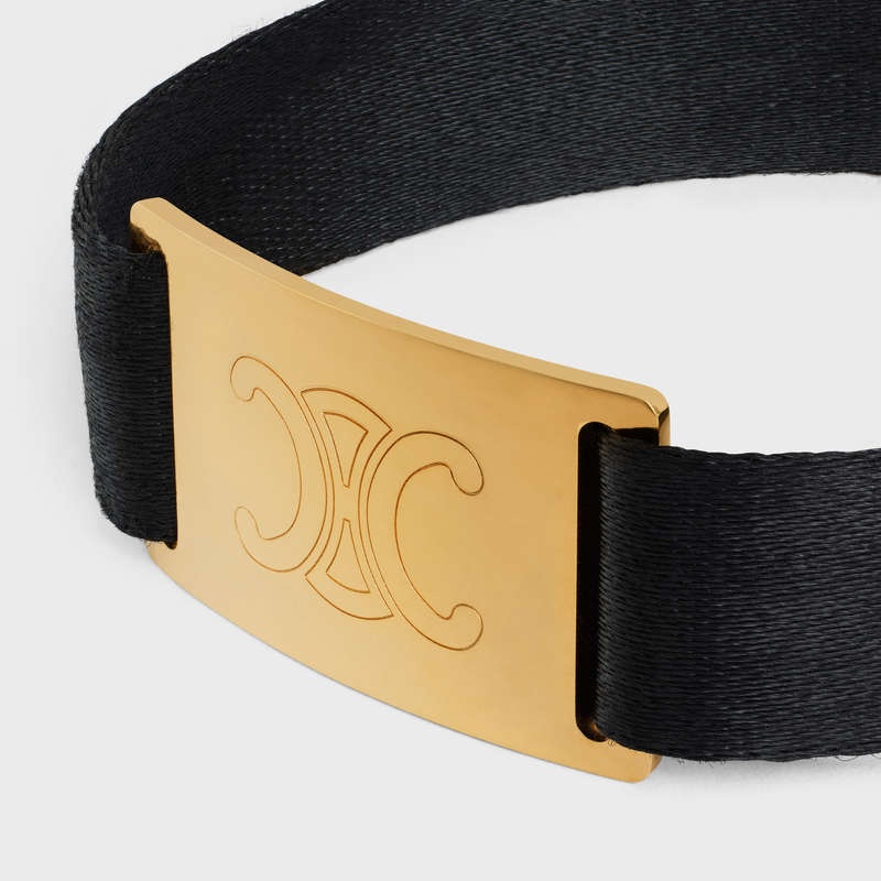 Gold / Black Celine At the Wiltern in Brass with Gold Finish and Polyester Bracelets | CL-591650