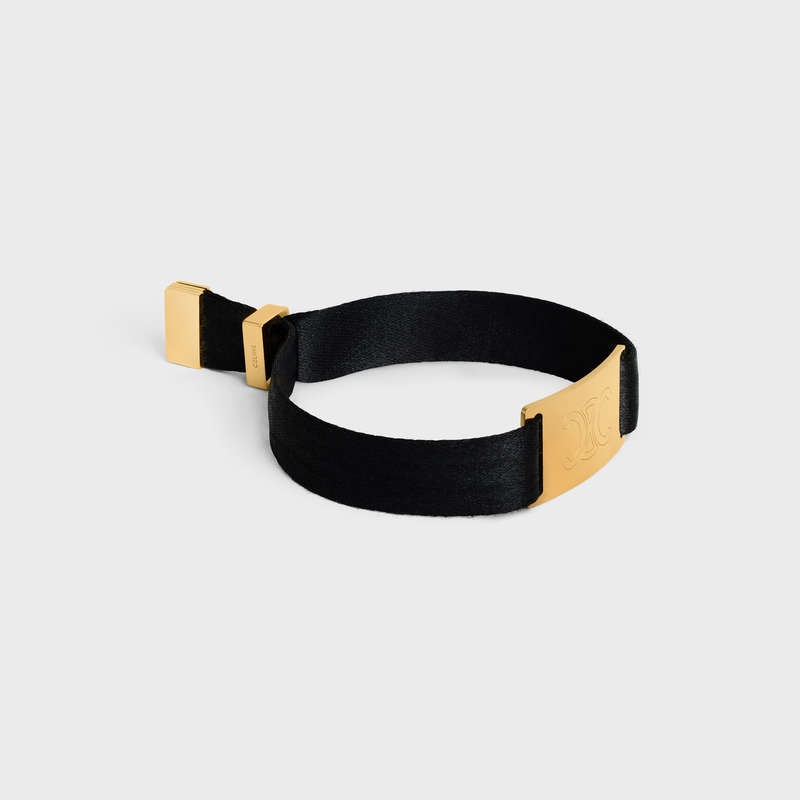 Gold / Black Celine At the Wiltern in Brass with Gold Finish and Polyester Bracelets | CL-591650