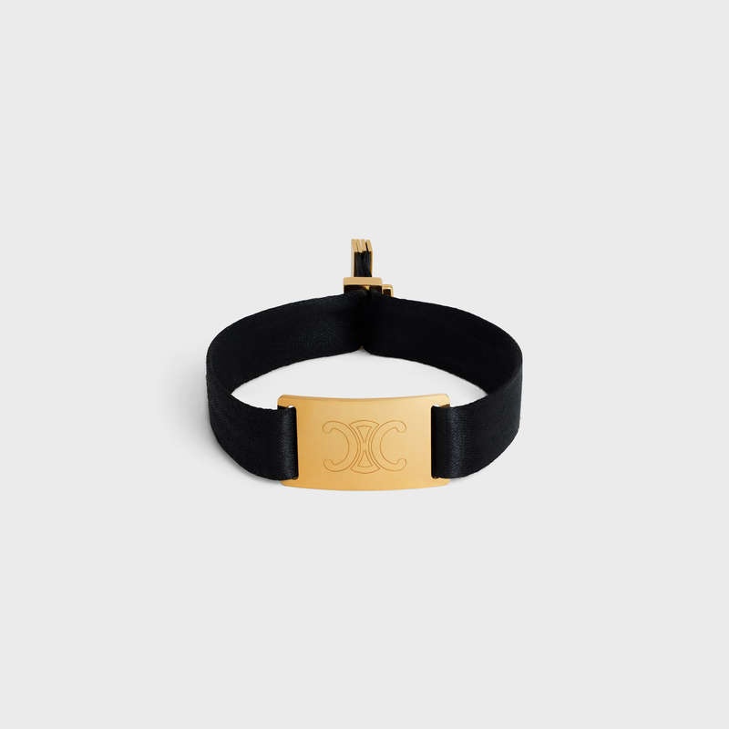 Gold / Black Celine At the Wiltern in Brass with Gold Finish and Polyester Bracelets | CL-591650