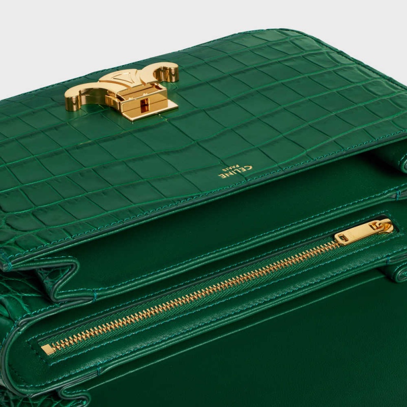 Green Celine Classique Bag in Niloticus Crocodile Triomphe | CL-593190