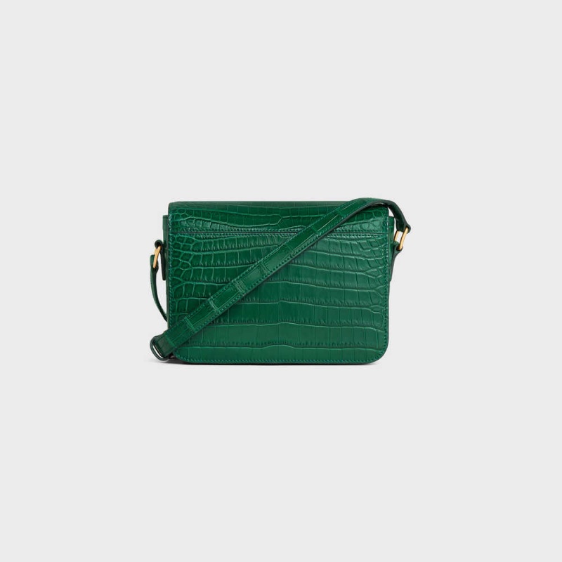 Green Celine Teen Bag in Niloticus Crocodile Triomphe | CL-593210