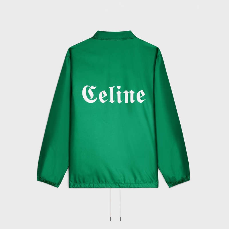 Green Celine long coach in lightweight nylon Blousons | CL-591950