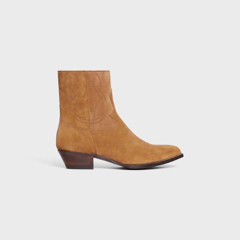 Havana Celine ZIPPED WESTERN in Suede Calfskin Boots | CL-591873