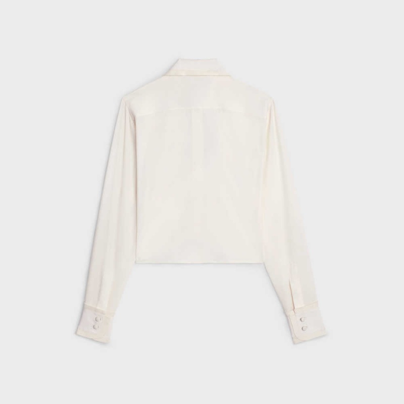 Ivory Celine CROPPED ROMY IN SILK CREPE Shirts | CL-592817