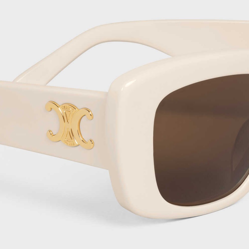 Ivory Celine Triomphe 04 in Acetate Sunglasses | CL-592395