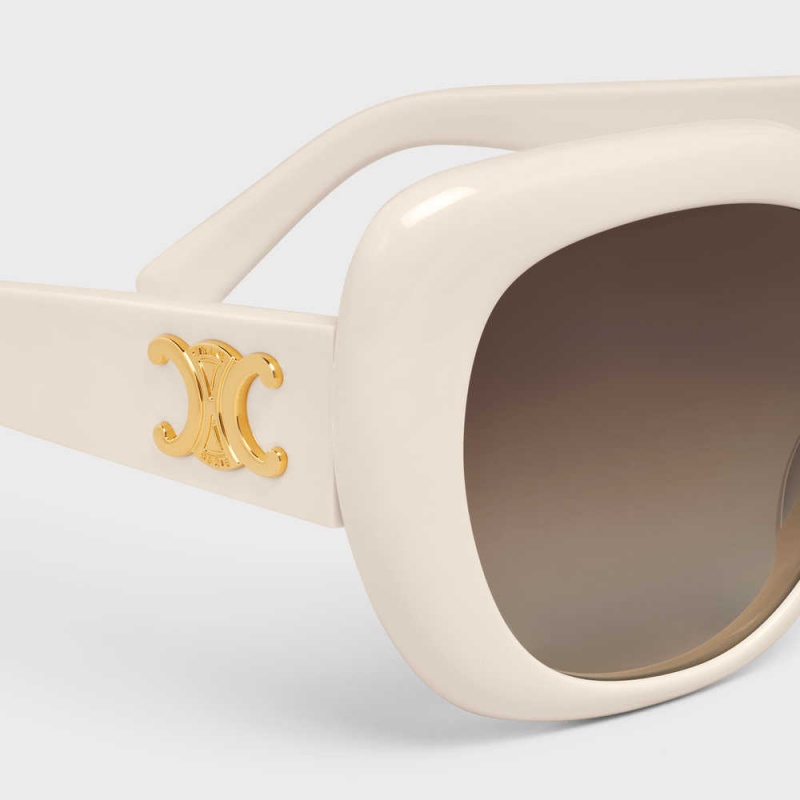 Ivory Celine Triomphe 06 in Acetate Sunglasses | CL-592407