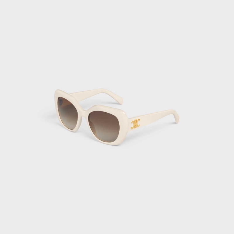 Ivory Celine Triomphe 06 in Acetate Sunglasses | CL-592407