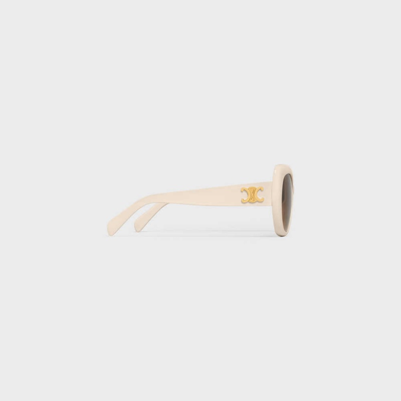 Ivory Celine Triomphe 06 in Acetate Sunglasses | CL-592407