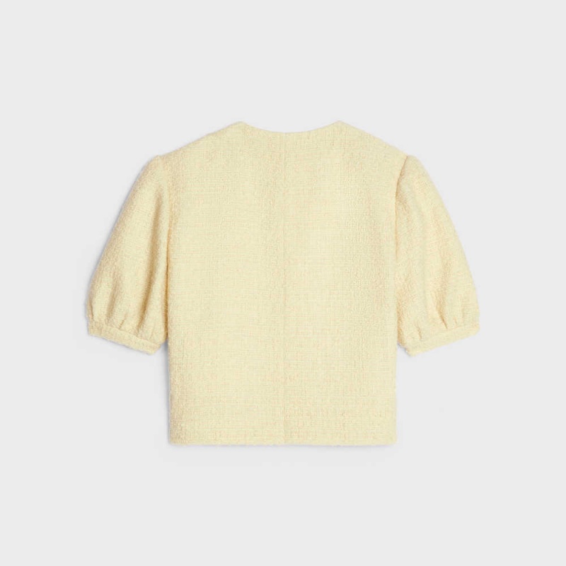 Jaune Paille Celine cardigan IN bouclé tweed Jackets | CL-592629