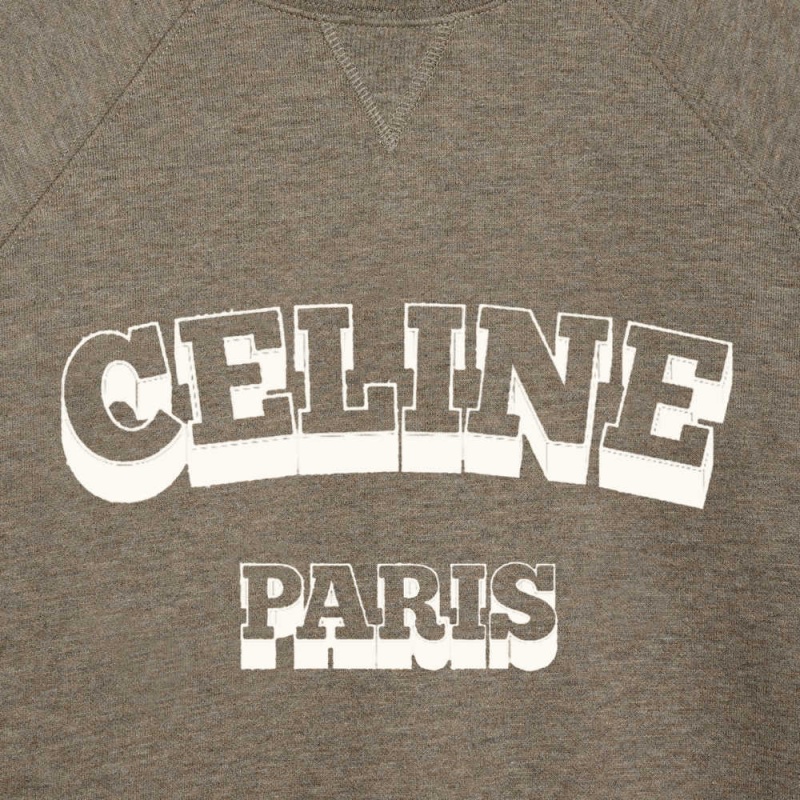 LIGHT BROWN / CREAM Celine Paris 70 s in cotton and cashmere Sweatshirts | CL-592800