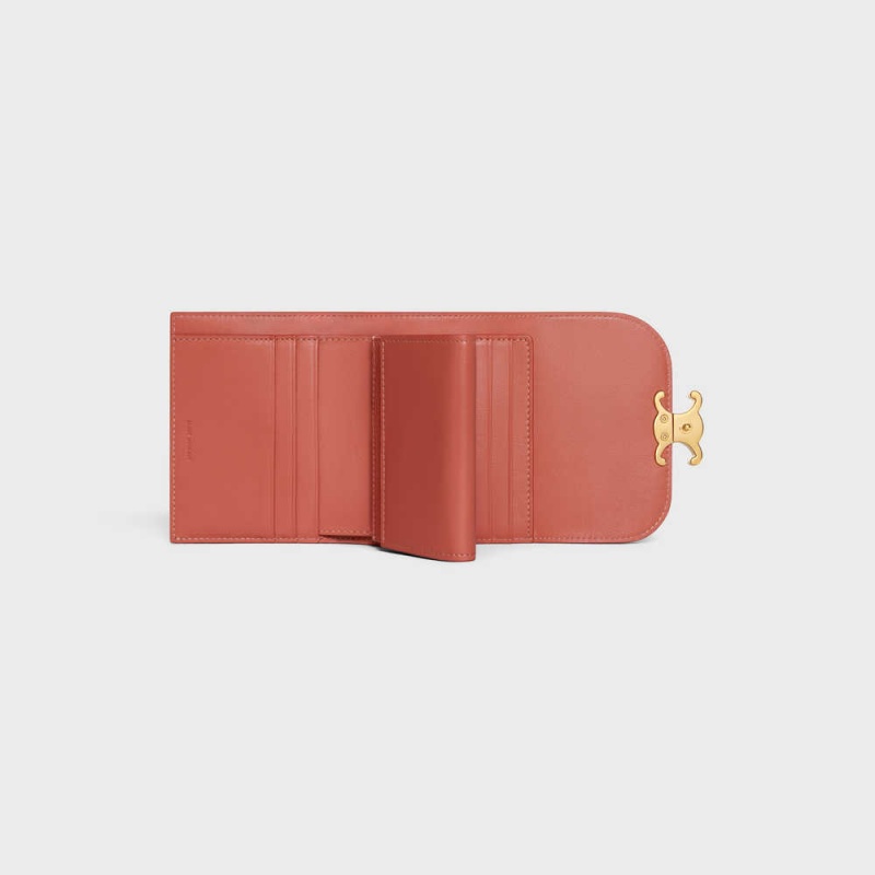 LYCHEE Celine Small TRIOMPHE in Shiny calfskin Wallets | CL-592968