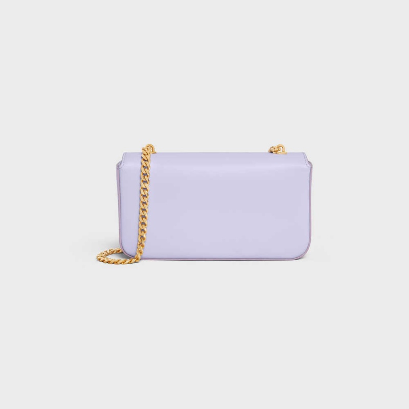 Light Lavender Celine CHAIN SHOULDER BAG in shiny calfskin Triomphe | CL-593232