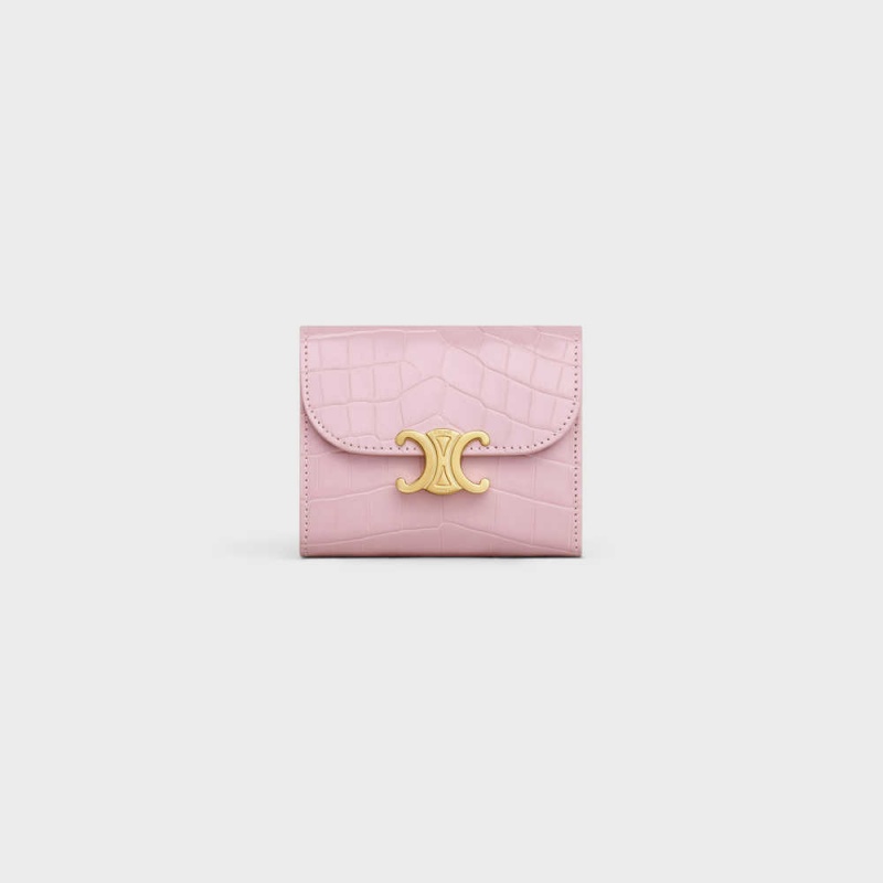 Light Pink Celine Small TRIOMPHE in NILOTICUS CROCODILE Wallets | CL-592974