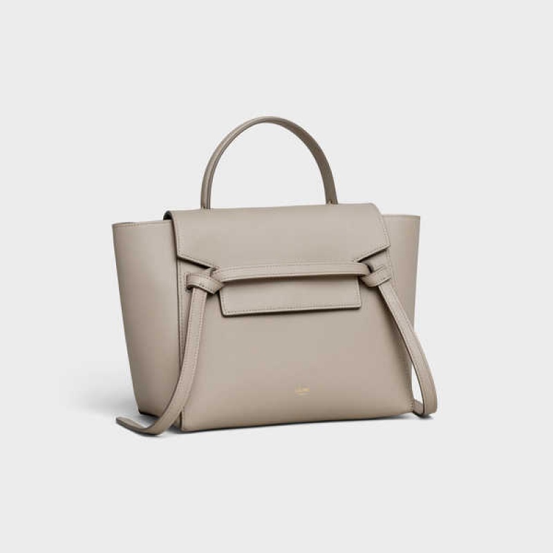 Light taupe Celine Micro in grained calfskin Belt Bag | CL-593063