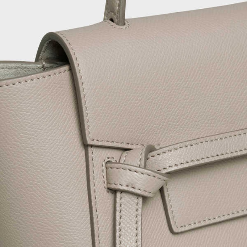 Light taupe Celine Nano in grained calfskin Belt Bag | CL-593058