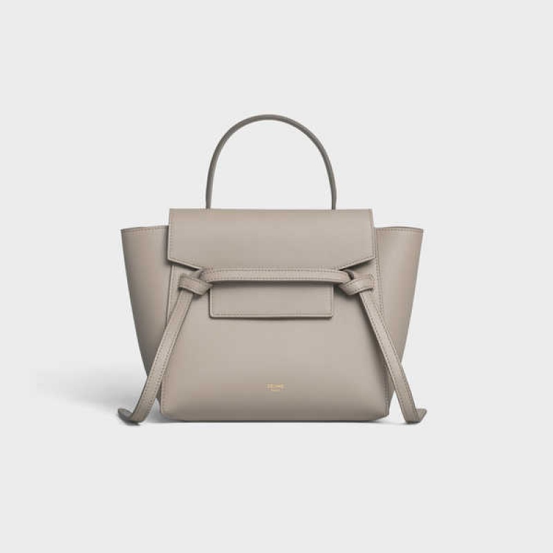 Light taupe Celine Nano in grained calfskin Belt Bag | CL-593058