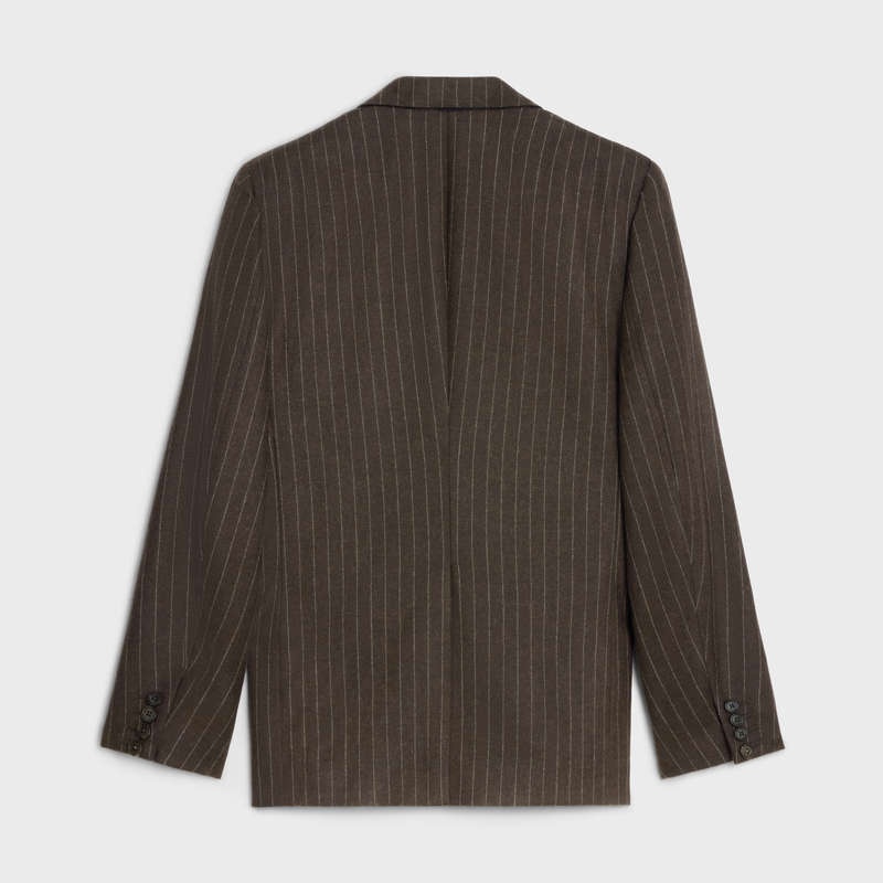 Marron/Craie Celine in striped flannel Jackets | CL-592002