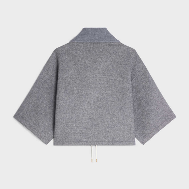 Medium grey Celine Varsity in textured wool Jackets | CL-592650