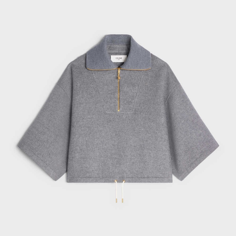 Medium grey Celine Varsity in textured wool Jackets | CL-592650