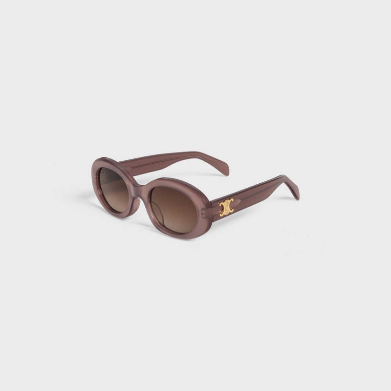 Milky Hazelnut Celine Triomphe 01 in Acetate Sunglasses | CL-592382