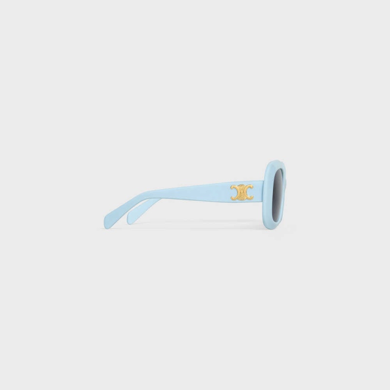 Milky Light Blue Celine Triomphe 10 in Acetate Sunglasses | CL-592398