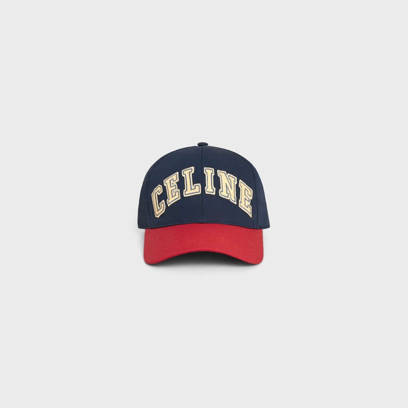 NAVY / RED Celine college baseball in cotton Cap | CL-591702