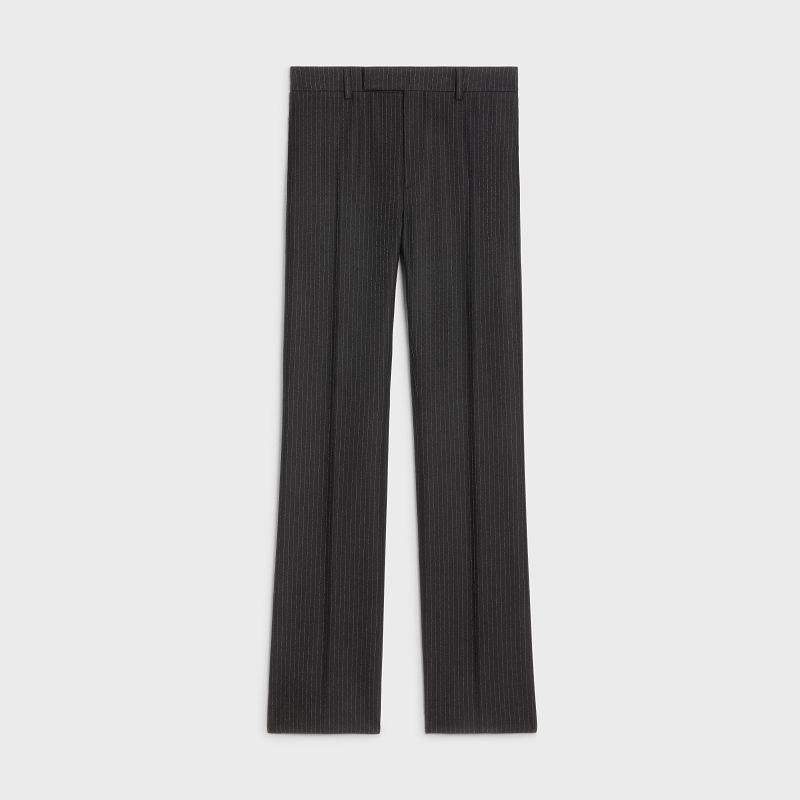 NOIR/CRAIE Celine FLARED CROPPED IN STRIPED FLANNEL Trousers | CL-592012