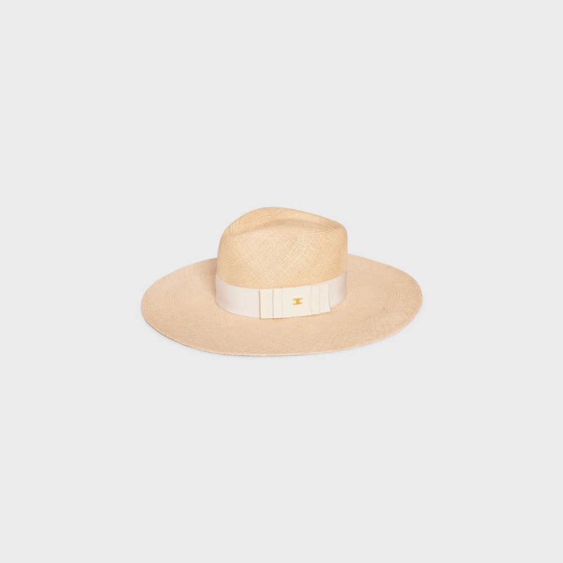 Natural / Light Beige Celine pANAMA in straw Hat | CL-592346