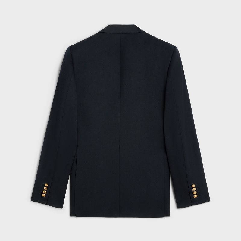 Navy Celine CLASSIC IN DIAGONAL WOOL Jackets | CL-591992