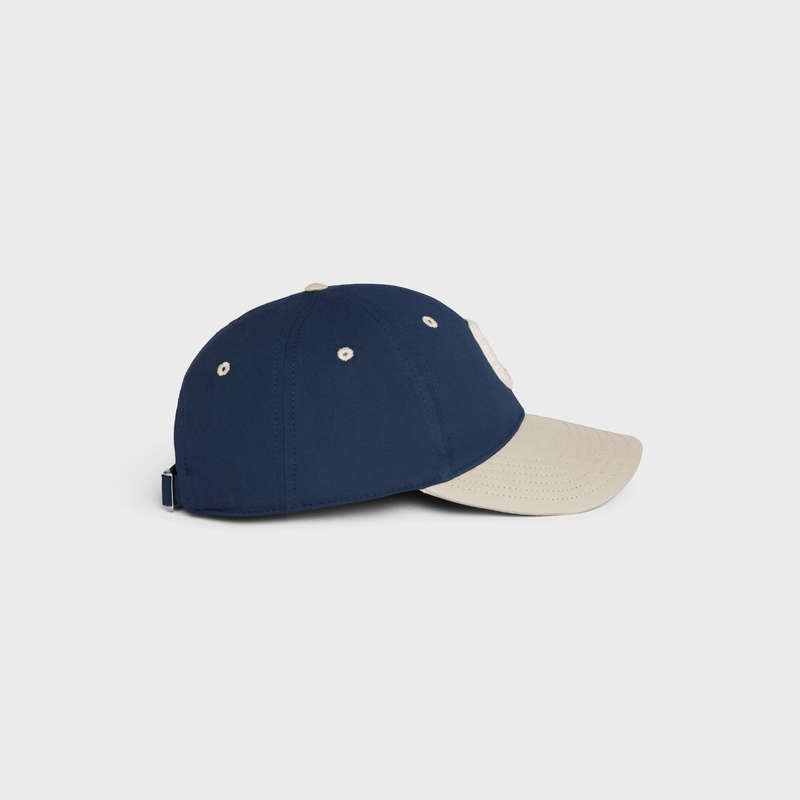 Navy / Beige Celine INITIAL BASEBALL IN COTTON Cap | CL-591700