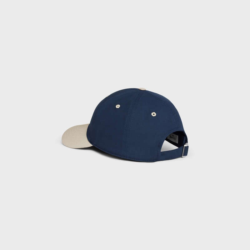 Navy / Beige Celine INITIAL BASEBALL IN COTTON Cap | CL-591700