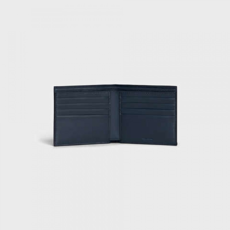 Navy blue Celine Bi-fold in Grained calfskin Wallets | CL-591790