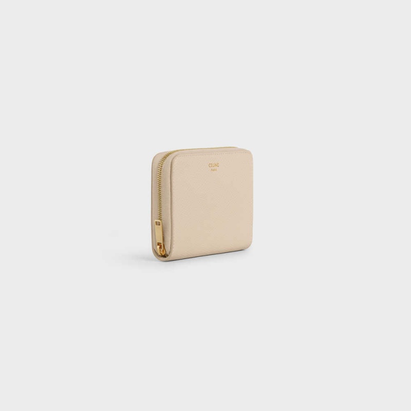 Nude Celine Compact zipped in Grained calfskin Wallets | CL-592999