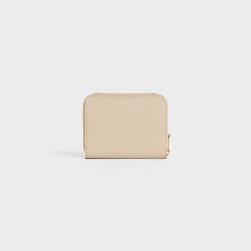 Nude Celine Compact zipped in Grained calfskin Wallets | CL-592999