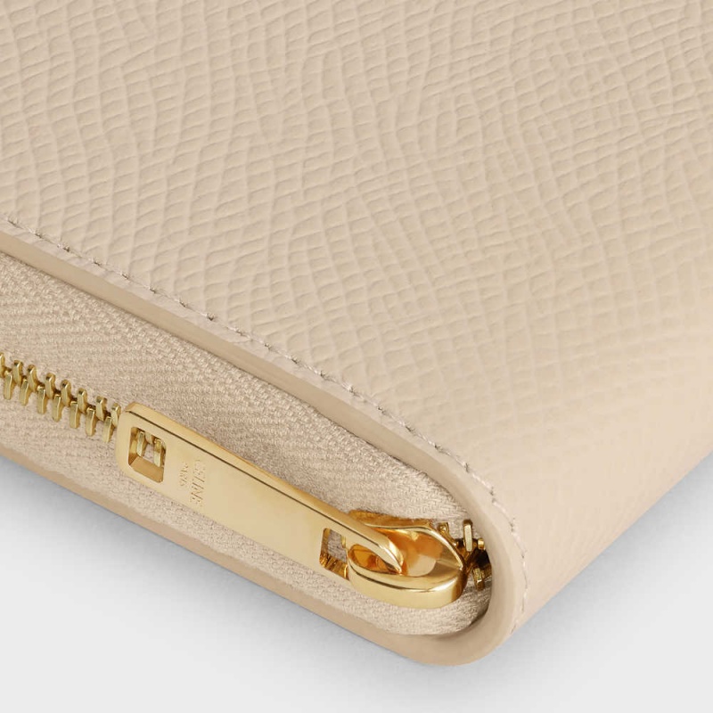 Nude Celine Compact zipped in Grained calfskin Wallets | CL-592999