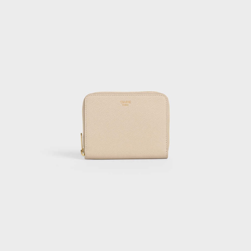 Nude Celine Compact zipped in Grained calfskin Wallets | CL-592999