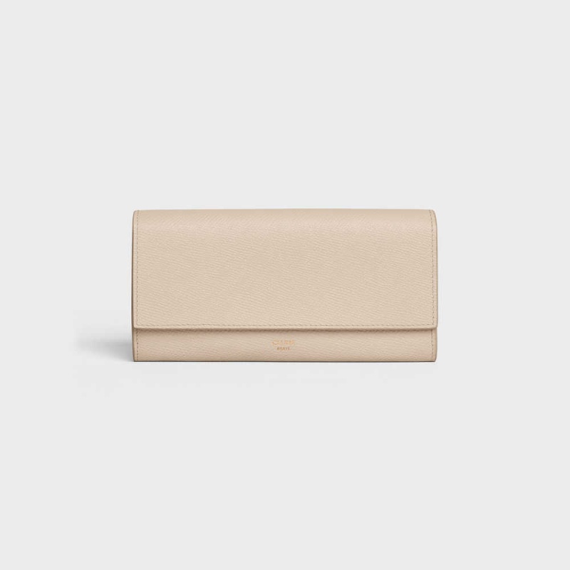 Nude Celine Large flap in Grained calfskin Wallets | CL-592996