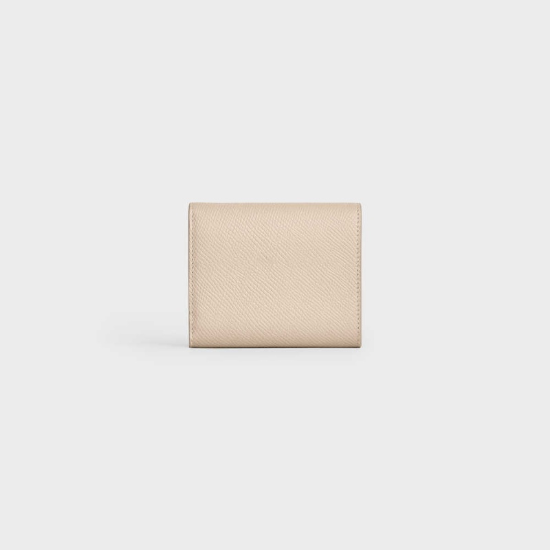 Nude Celine Small trifold in Grained calfskin Wallets | CL-593006