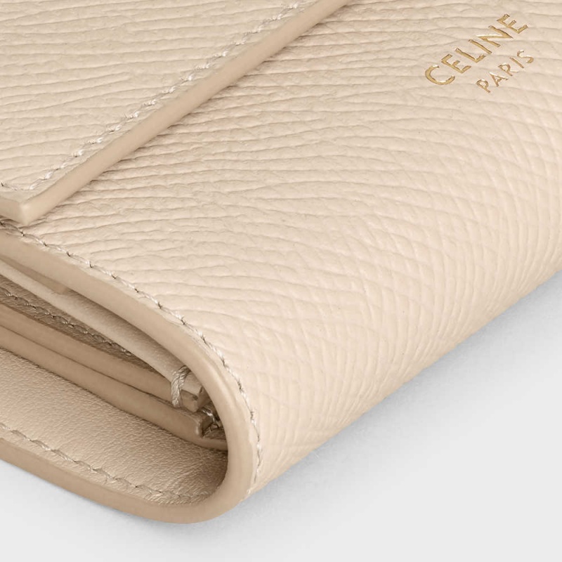 Nude Celine Small trifold in Grained calfskin Wallets | CL-593006