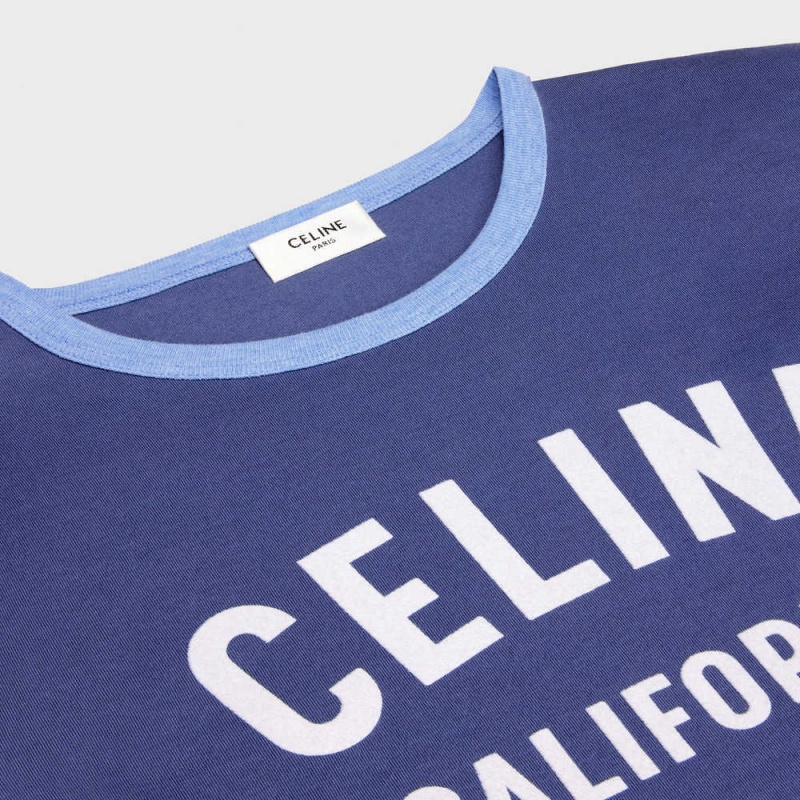 OBSCURE BLUE / LIGHT BLUE / CR Celine california 70 s in cotton jersey T-shirts | CL-592774