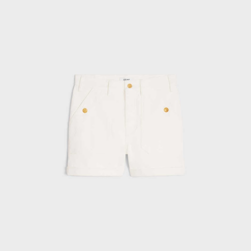 OPTIC WHITE WASH Celine suzanne in optic wash denim Shorts | CL-592746