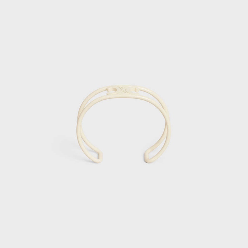 Off White Celine Triomphe Cuff in Varnished Brass Bracelets | CL-592218