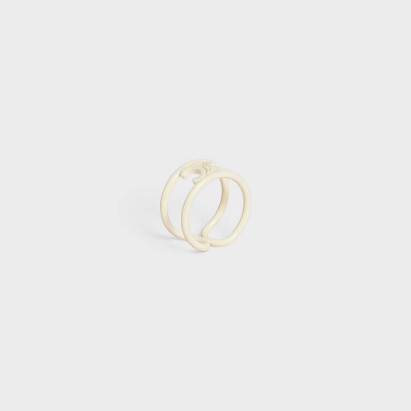 Off White Celine Triomphe in Varnished Brass Rings | CL-592185