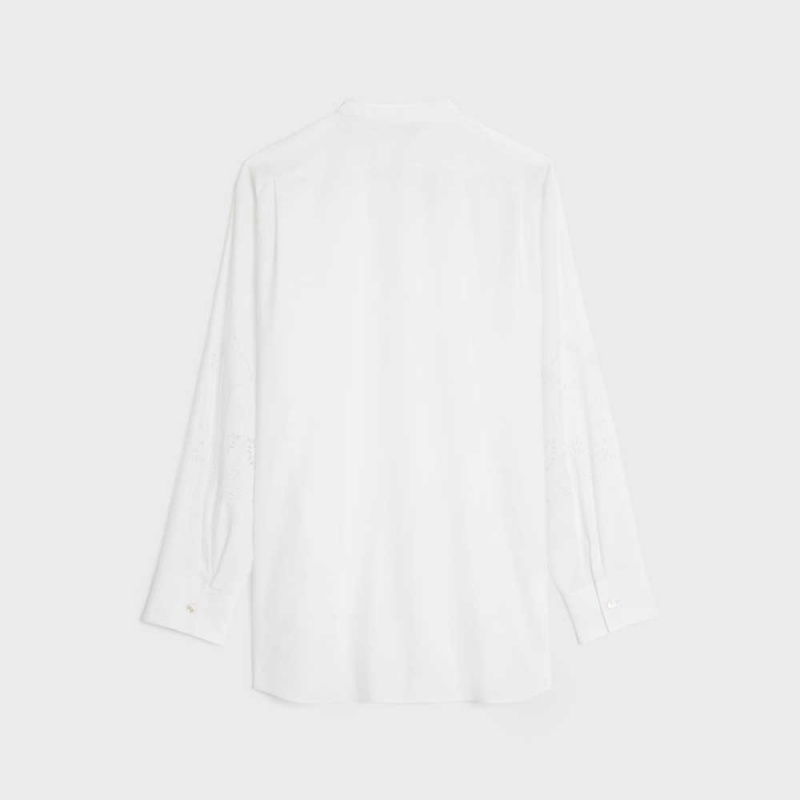 Off White Celine embroidered tunic in COTTON LINEN Shirts | CL-592832