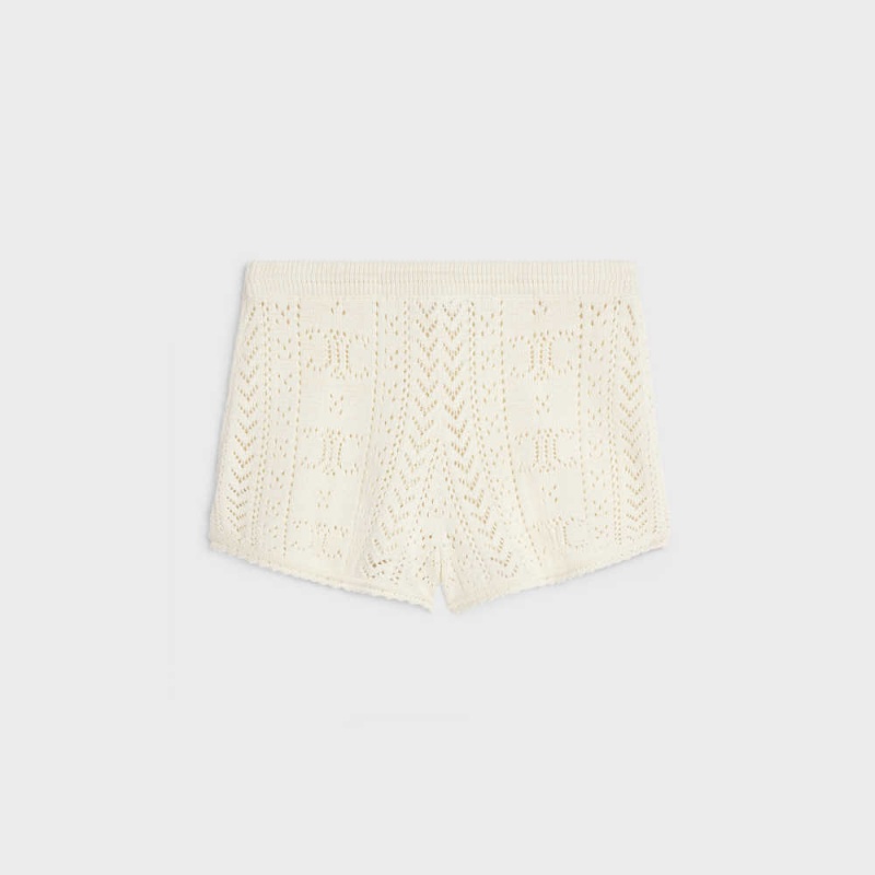 Off White Celine mini in triomphe cotton pointelle Shorts | CL-592744