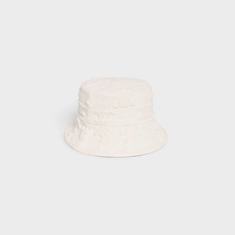 Off White Celine triomphe bucket in cotton bouclé Hat | CL-592348