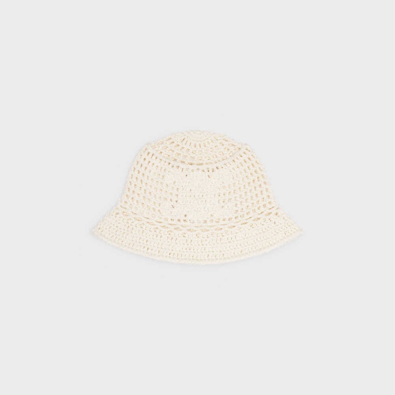 Off White Celine triomphe cloche beanie in crocheted cotton Hat | CL-592349